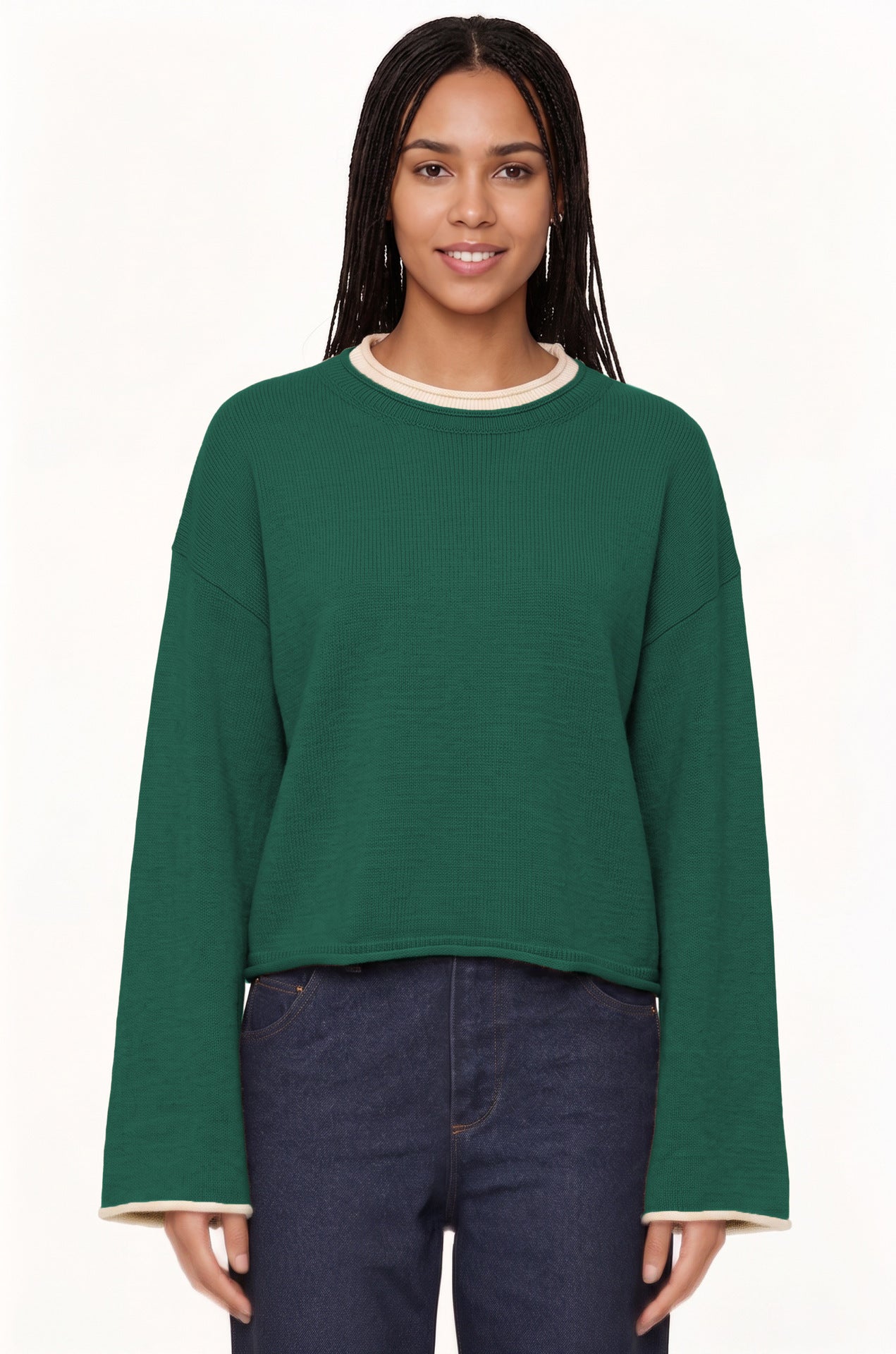 Pullover Sweater im Color-Block-Design