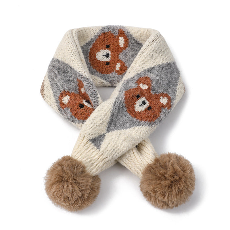 Gemusterter Strickschal mit Bären- und Kaninchenmuster – Bild 20 | LuxeStyle