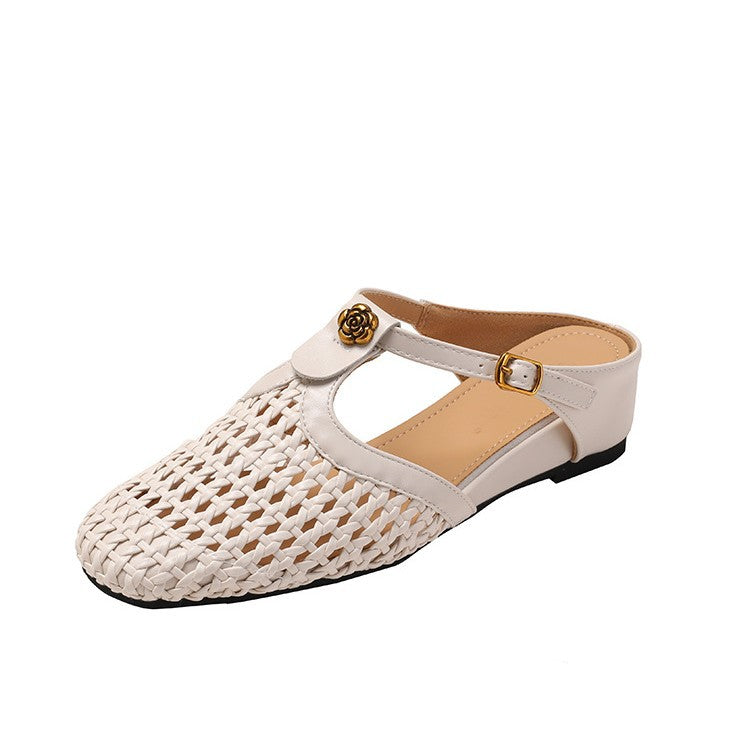 Gewebte Zehensteg-Sandalen mit Schnallen – Bild 6 | LuxeStyle