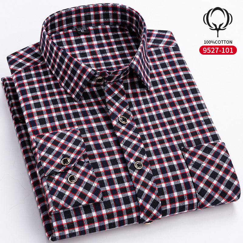 Herren Langarmhemd Loose-fit Baumwolle Karomuster – Bild 7 | LuxeStyle