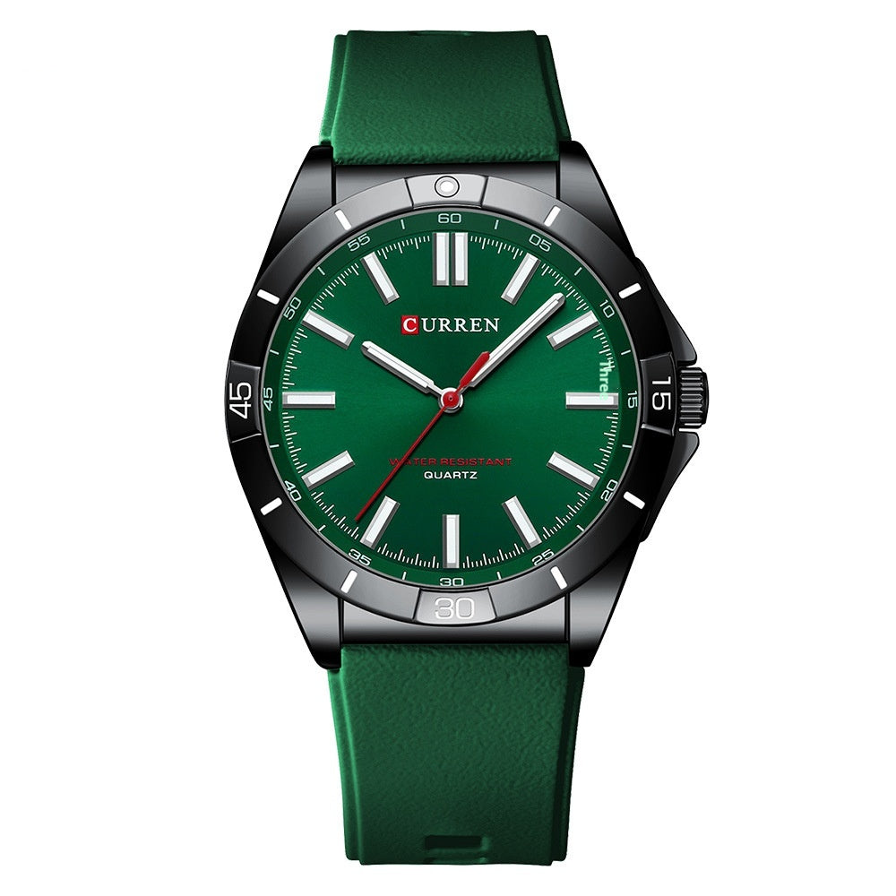 Unisex-Runduhr mit Silikonarmband, wasserdicht