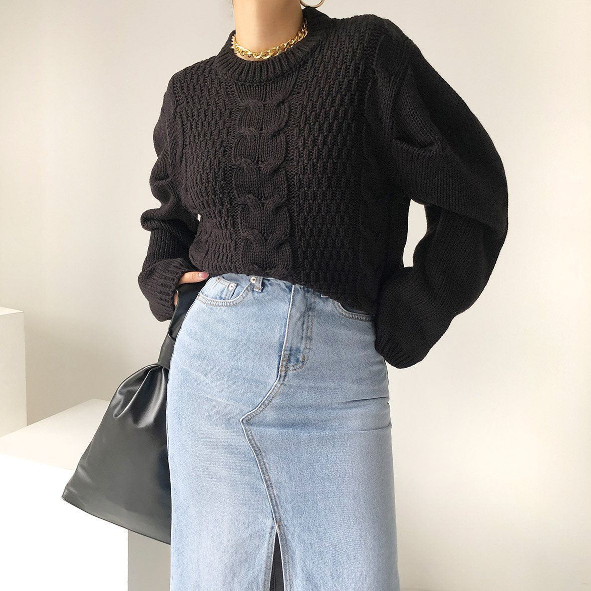 Kuscheliger Zopfstrick-Pullover für Damen