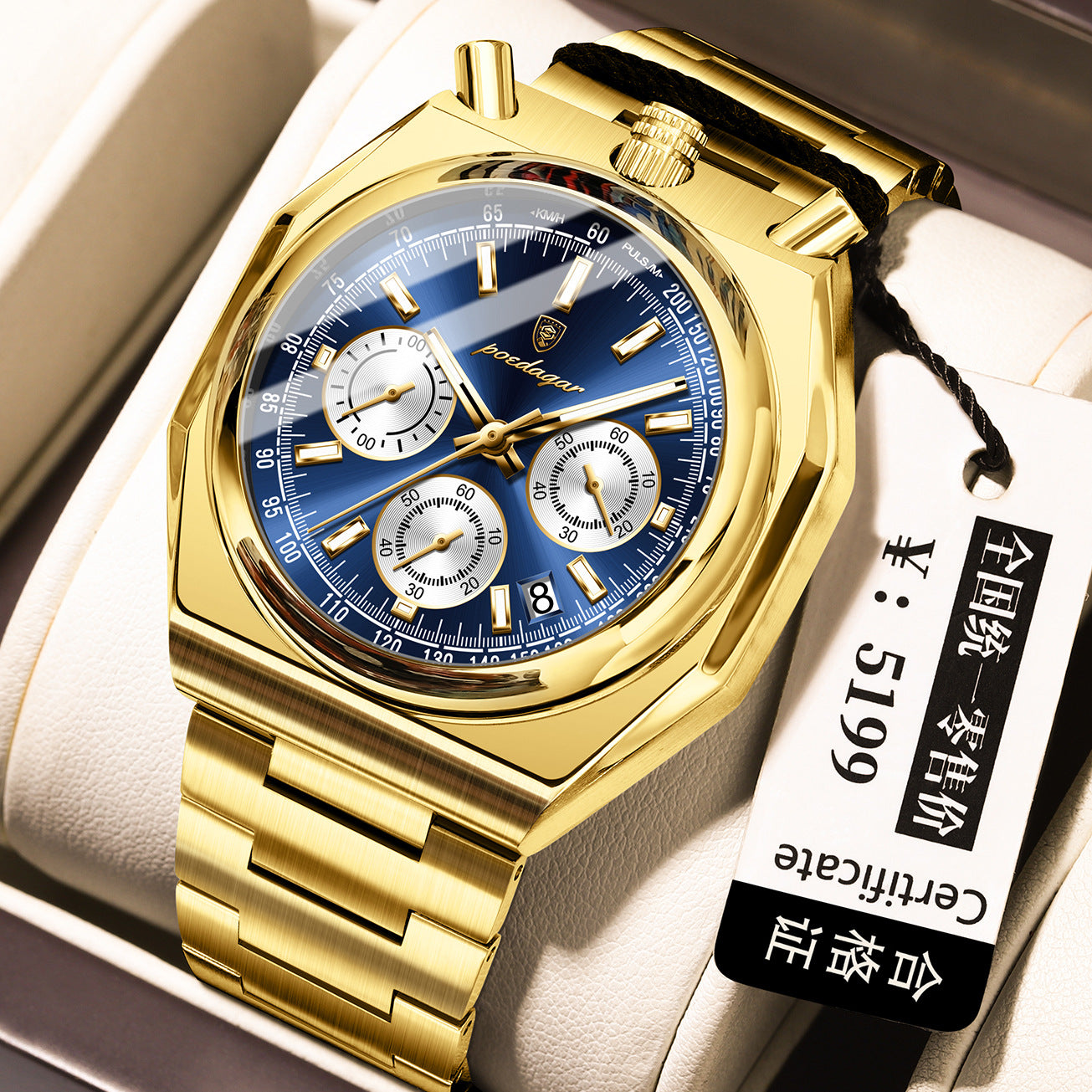 Retro-Herrenuhr mit Leuchtfunktion