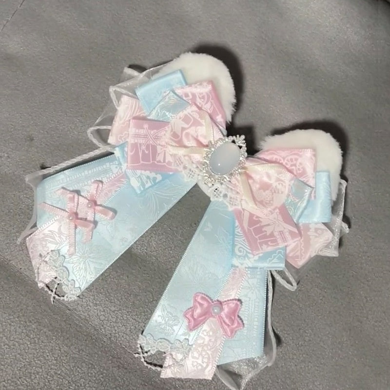 Bunny Ear Bow Brooch in Pink, Blau, Rosa – Bild 3 | LuxeStyle