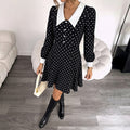Eleganz trifft Polka Dots: Mini A-Linienkleid