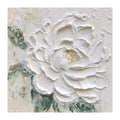 Cremeweisse Pfingstrosen-Blumen Ölgemälde | LuxeStyle