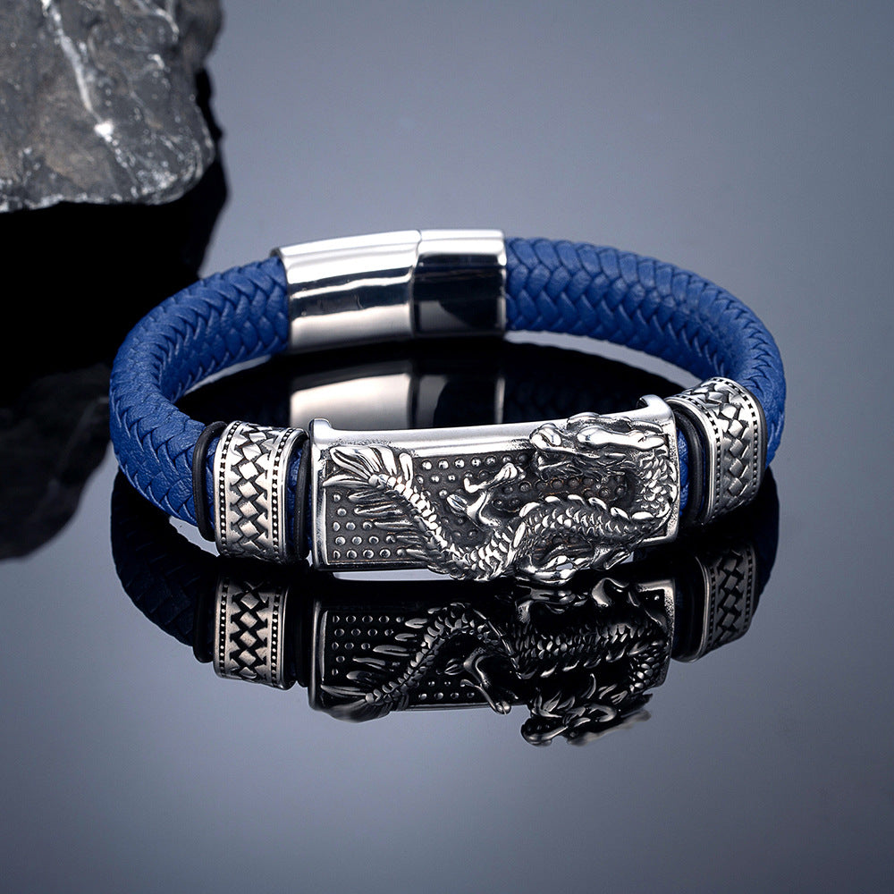 Retro Drachen Totem Lederarmband – Bild 3 | LuxeStyle