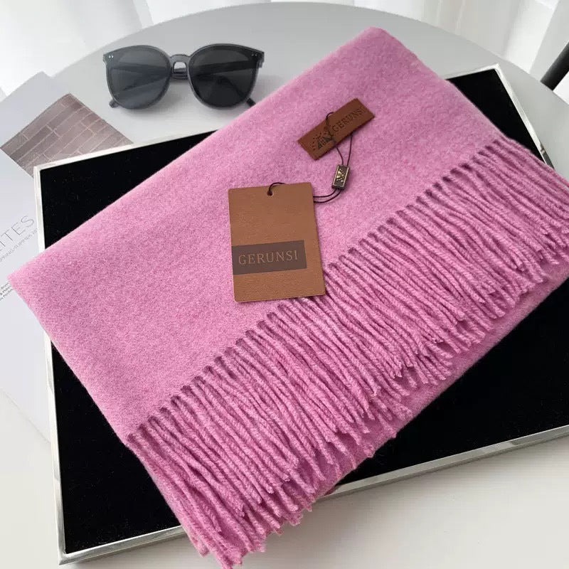 Tassel-Schal aus Kaschmir-Optik, rot