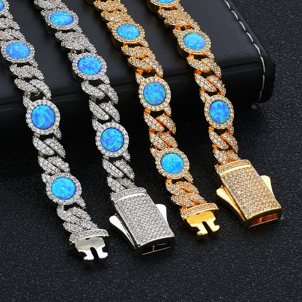 Cuban Armband mit blauem Zirkonia – Bild 3 | LuxeStyle