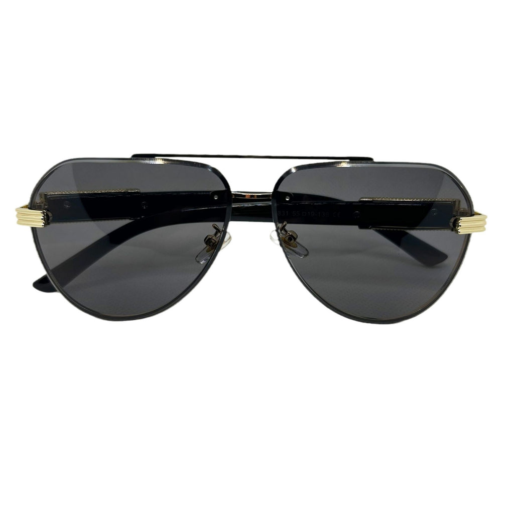 Randlose Sonnenbrille mit Leopardenkopf