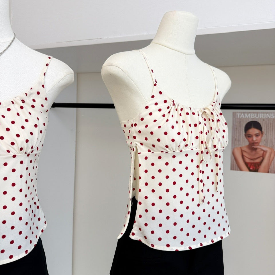 Himbeerrotes Polka-Dot Camisole