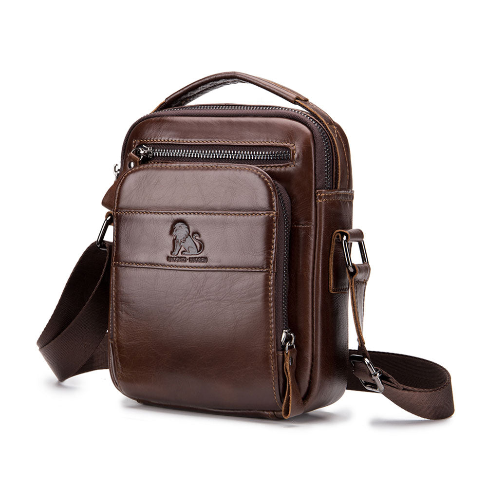 Rindsleder-Männer Einarmiger Diagonalrucksack – Bild 4 | LuxeStyle