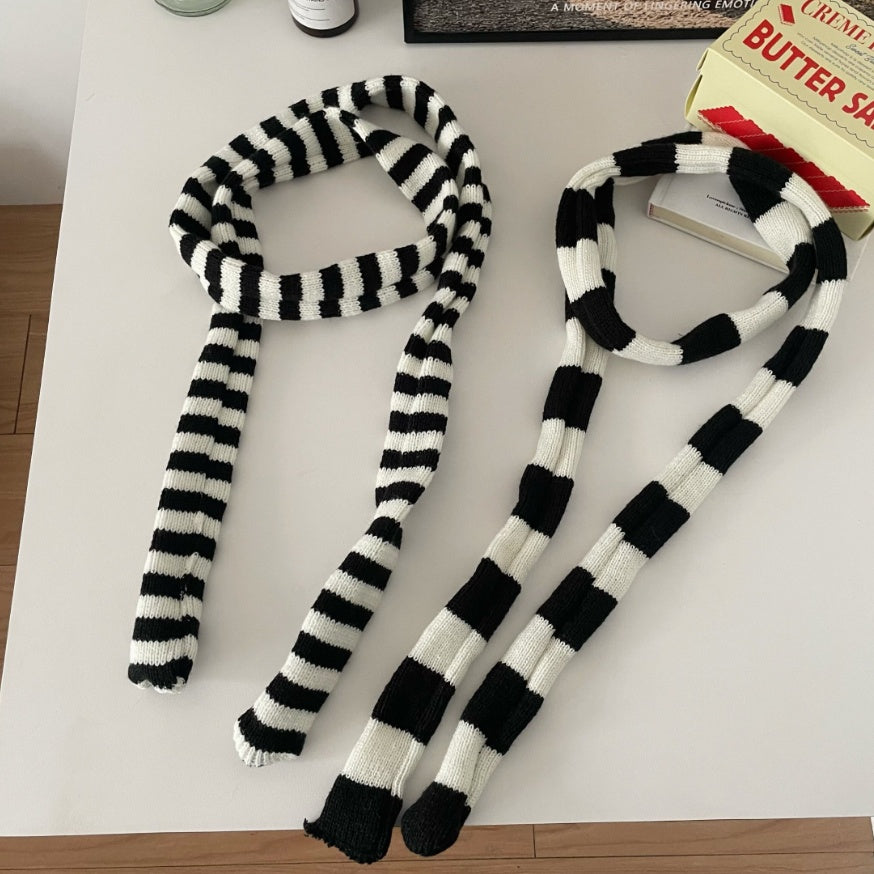 Gestreifter Wollschal – schwarz-weiss – Bild 3 | LuxeStyle