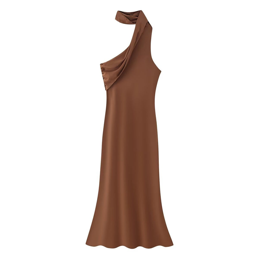 Asymmetrisches Kleid mit Schal-Detail