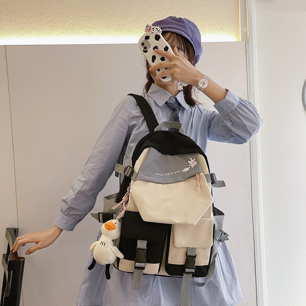 Reise-Schulrucksack mit Kontrastfarben