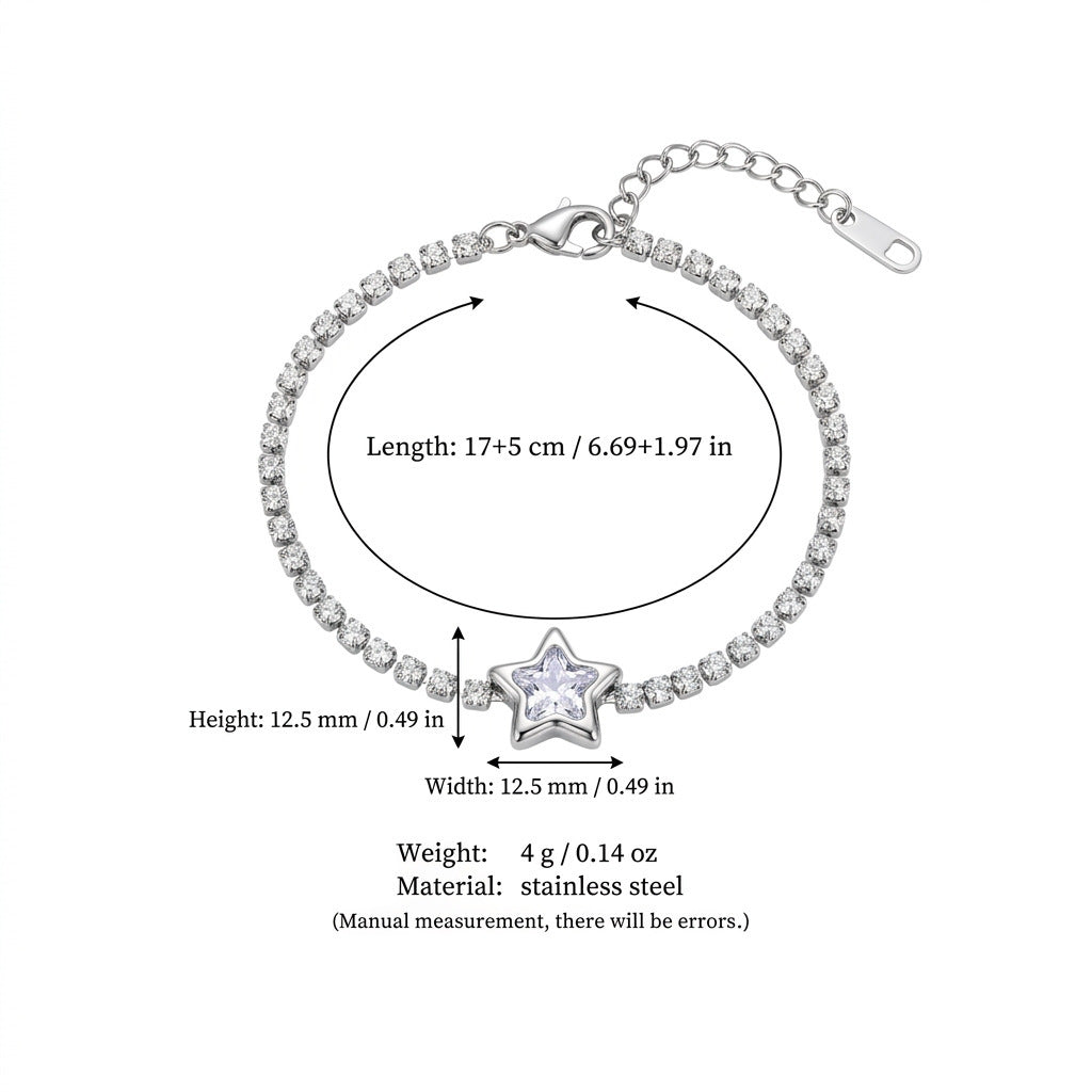 Sternenarmband mit Zirkonia-Pavé