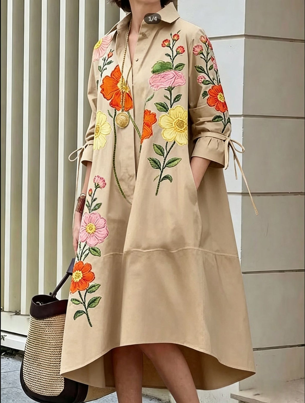 Bedrucktes Casual Hemdblusenkleid für Damen – Bild 9 | LuxeStyle