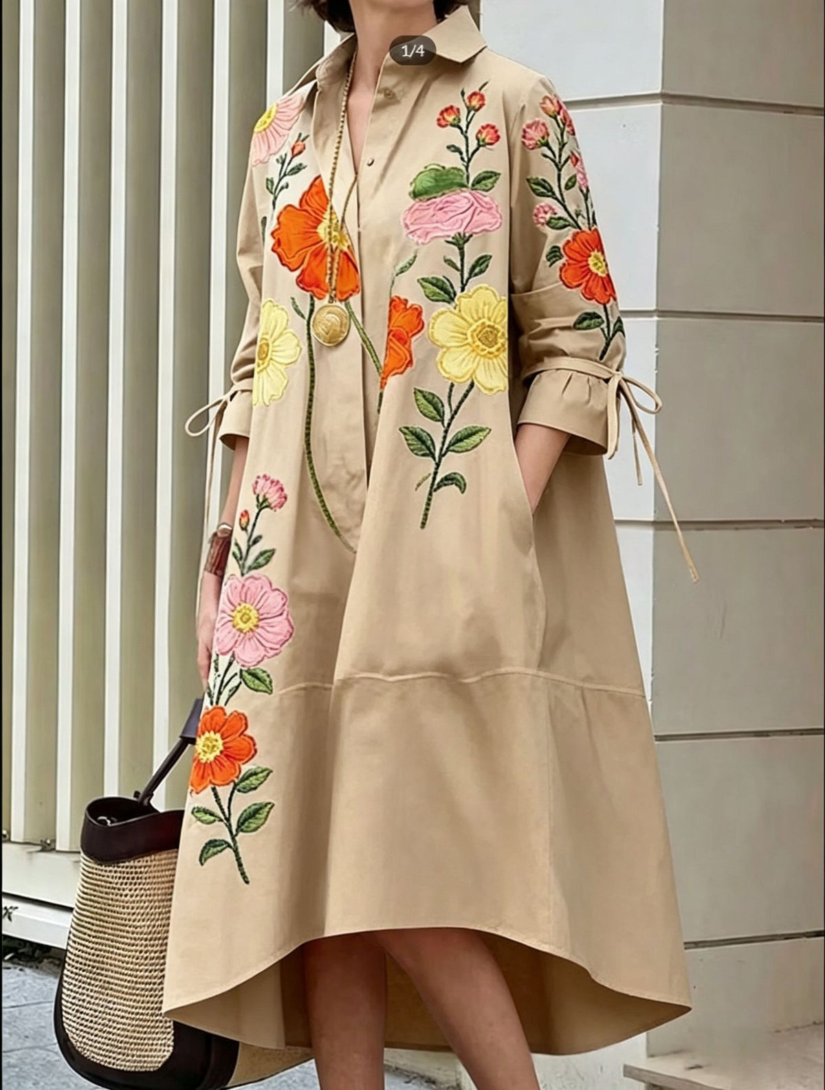 Bedrucktes Casual Hemdblusenkleid für Damen – Bild 9 | LuxeStyle