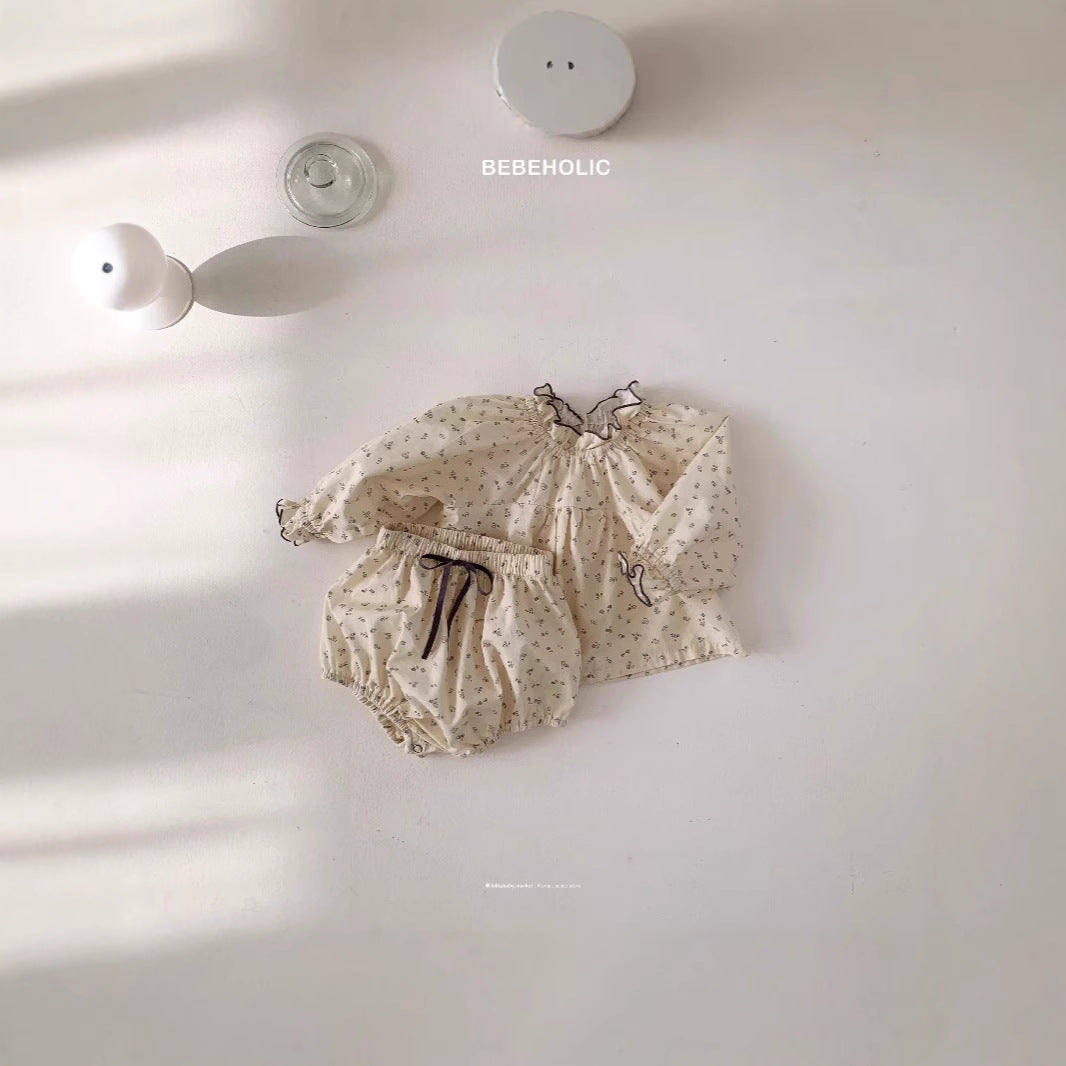 Mädchen-Set mit Rüschen und Blumenmuster – Bild 4 | LuxeStyle