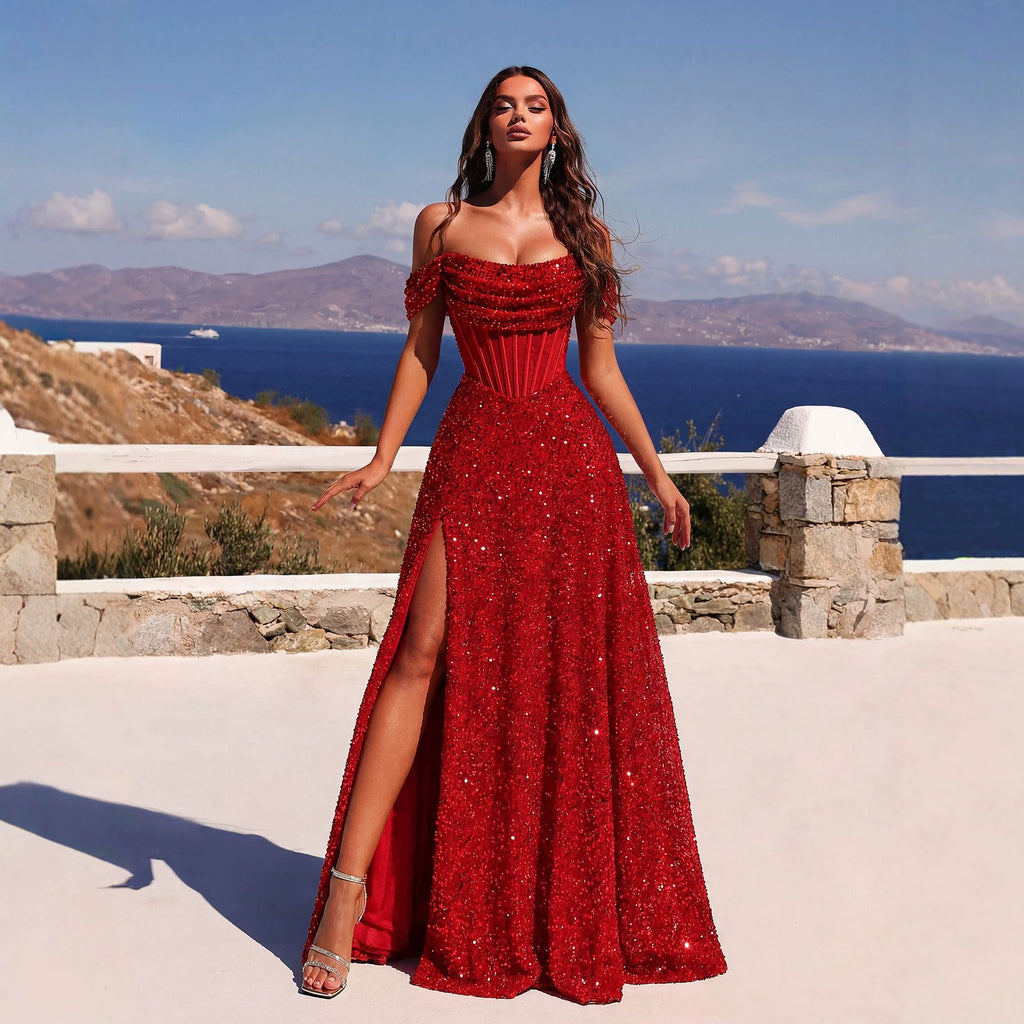 Elegantes Abendkleid mit Schlitz – Bild 3 | LuxeStyle