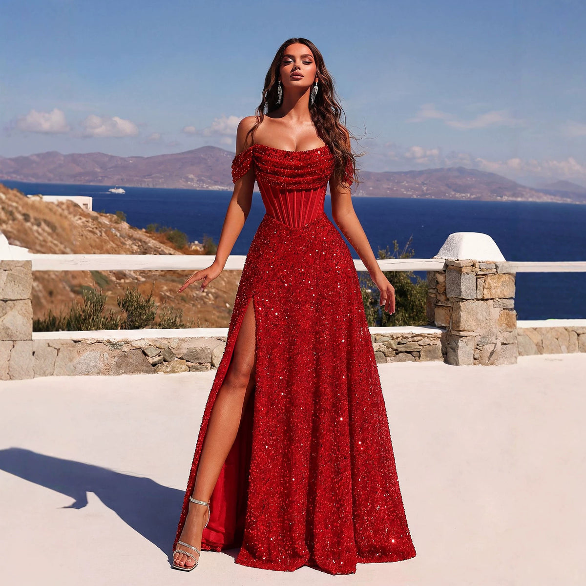 Elegantes Abendkleid mit Schlitz – Bild 3 | LuxeStyle