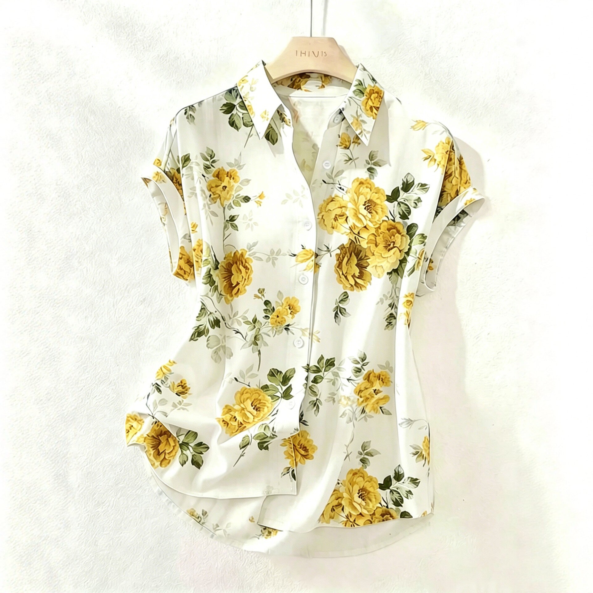 Bluse mit Blumenmuster und Reverskragen
