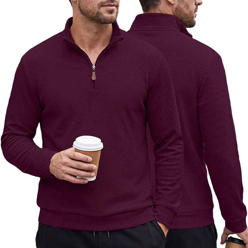 Herren Half-Zip Stehkragen Langarm-Sweatshirt