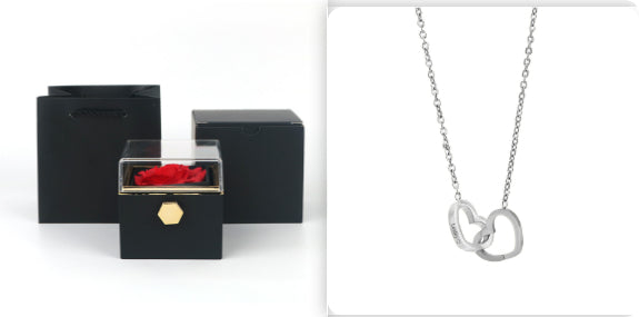 Drehbare Rosen-Schmuckbox