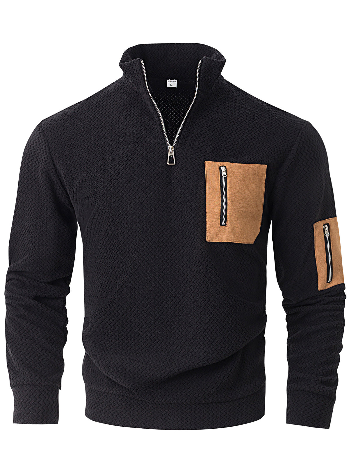 Herren Fleece-Hoodie mit Stehkragen und Reissverschluss – Bild 5 | LuxeStyle