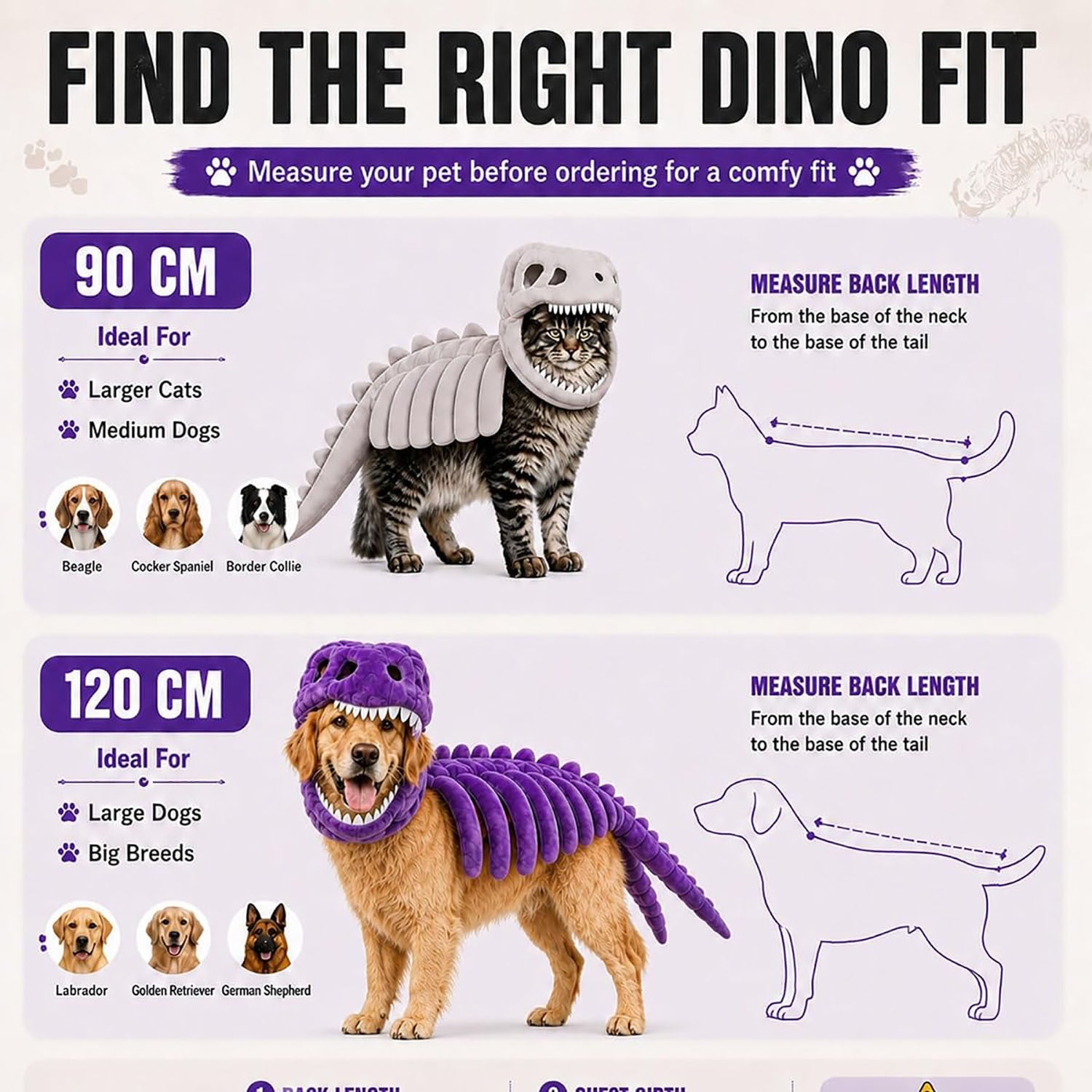 Dinosaurier-Skelett Kostüm für Haustiere
