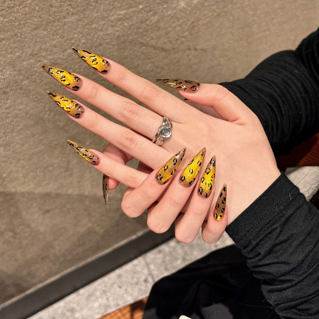 Tiger Eye Leopard Print Kunstnägel