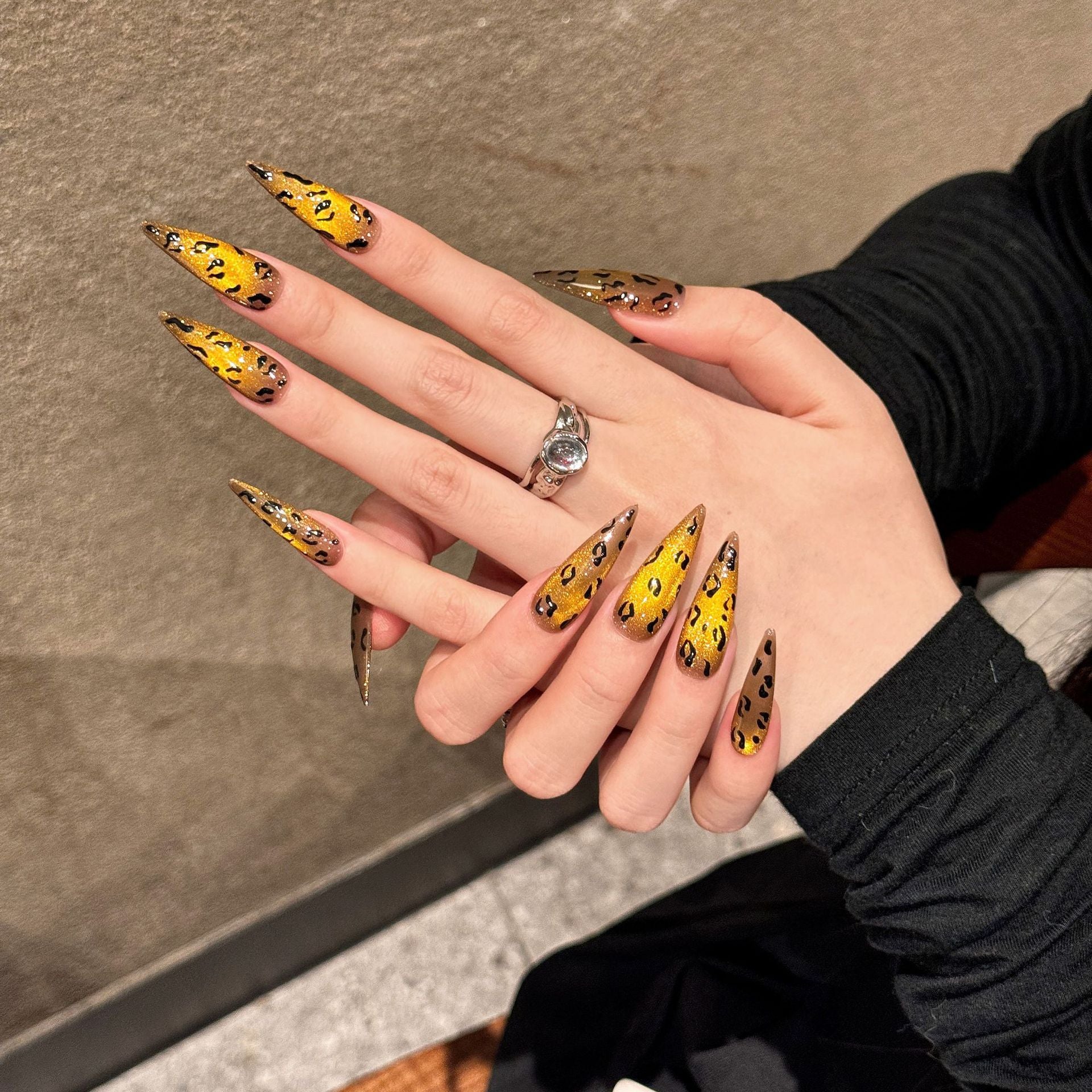Tiger Eye Leopard Print Kunstnägel
