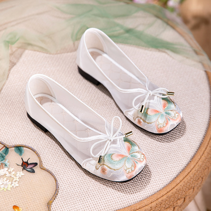 Bestickte Mesh Flats mit Schmetterlingen