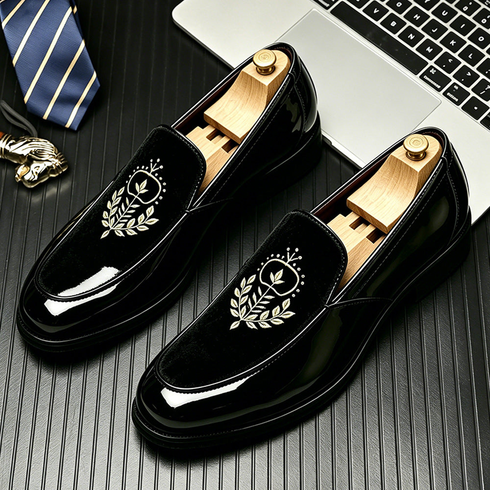 Bestickte Slip-on Herrenschuhe
