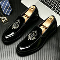 Bestickte Slip-on Herrenschuhe