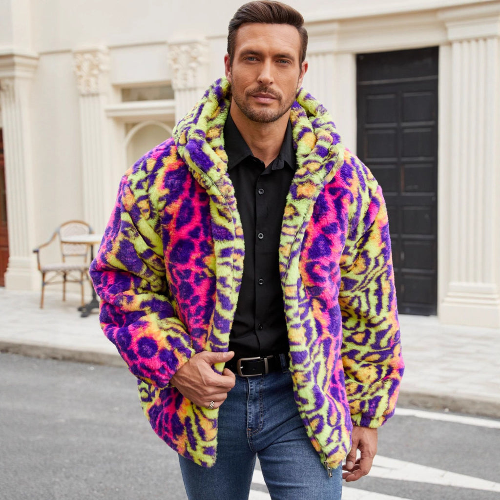 Herren Kunstfellmantel mit Leopardenmuster – Bild 5 | LuxeStyle