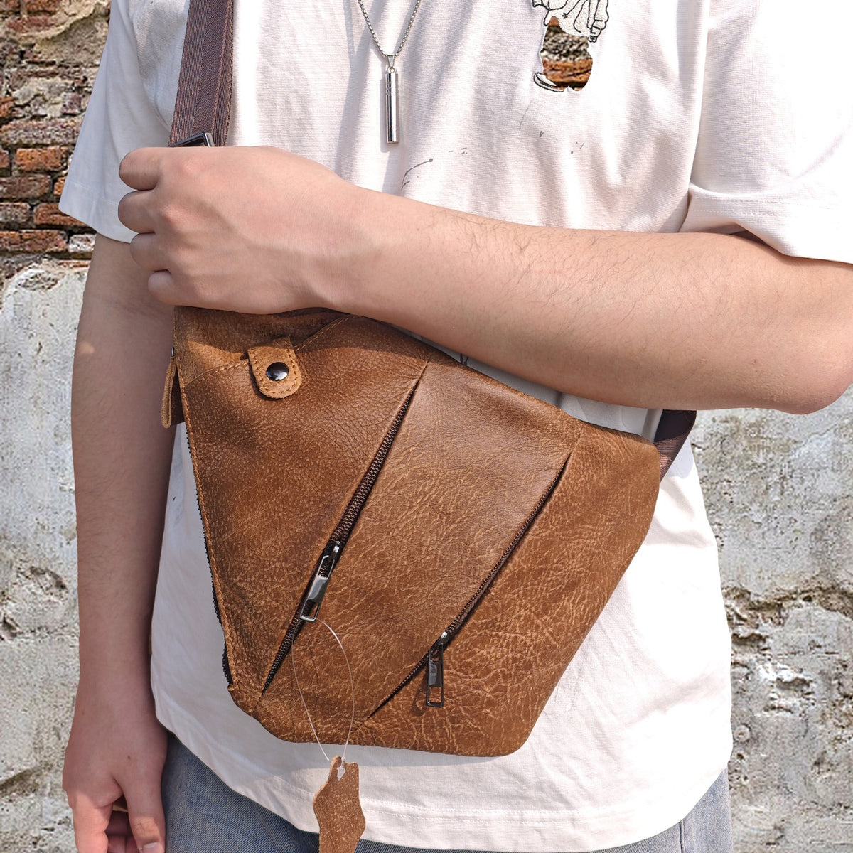 Crossbody Tasche aus echtem Rindsleder mit mehreren Taschen – Bild 4 | LuxeStyle