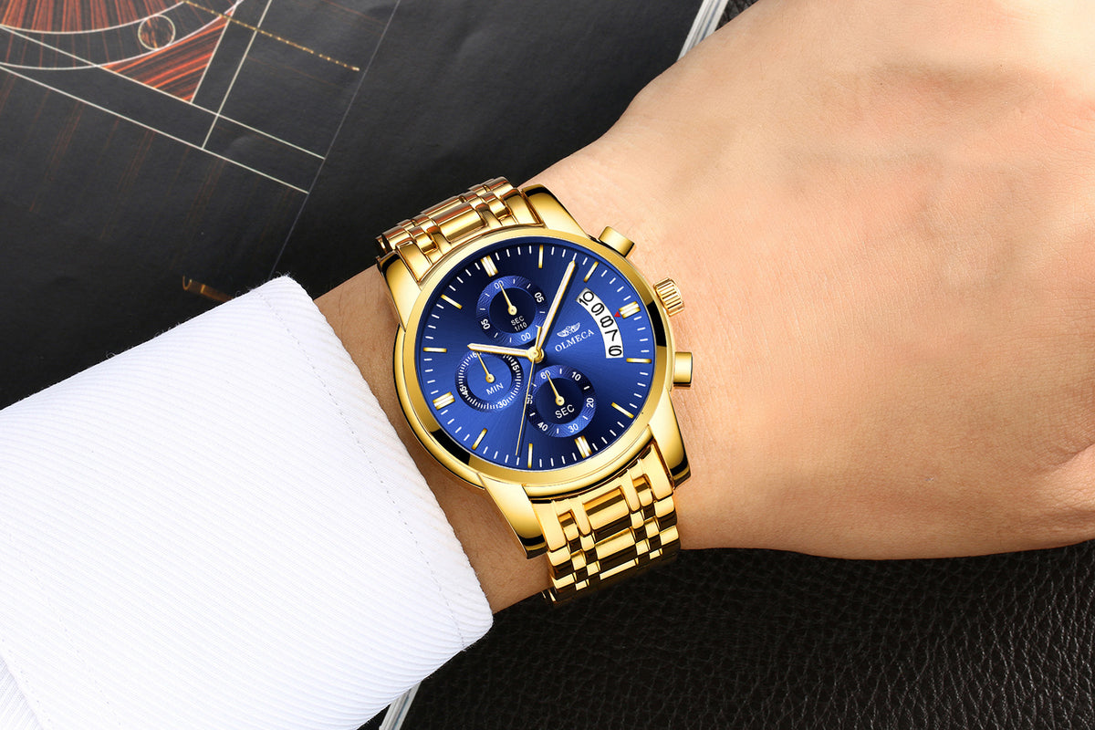 Butterfly-Clip Stahlarmband Herren-Wasseruhr Leuchtfunktion – Bild 7 | LuxeStyle