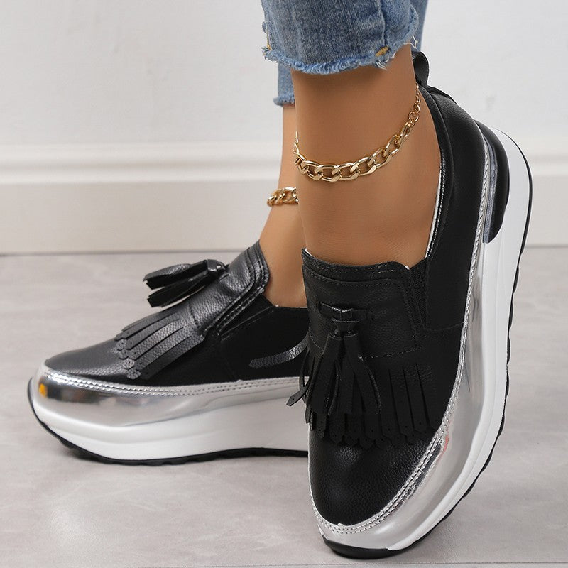 Damen Plateau-Sneaker mit Quaste