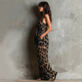 Jumpsuit mit Leopardenmuster und V-Ausschnitt – Ansicht 2