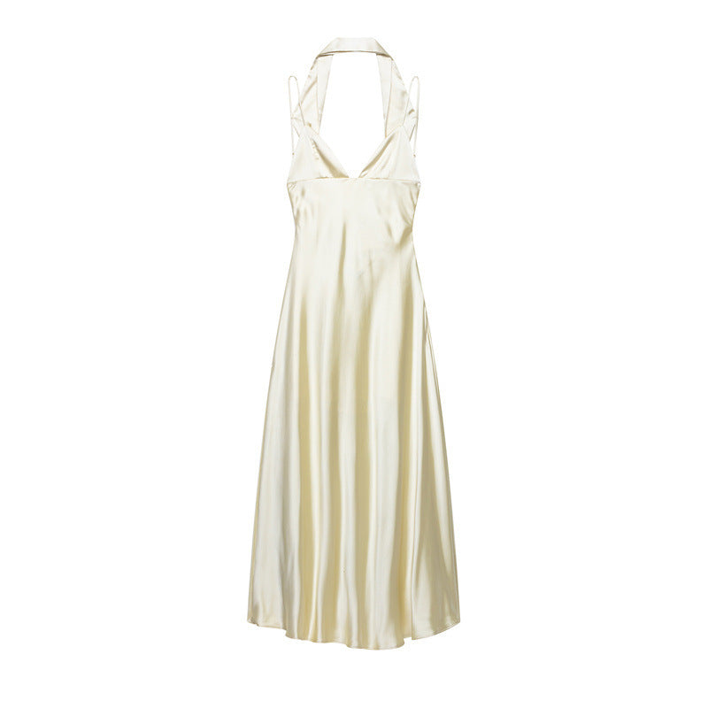 Seidenmattes Neckholder-Kleid für Damen