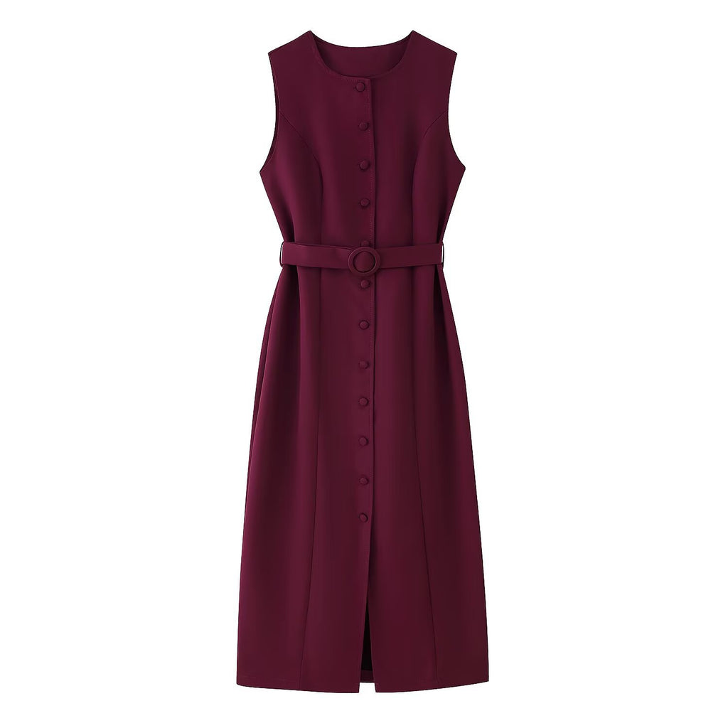 Ärmelloses A-Linien Kleid mit Gürtel | LuxeStyle