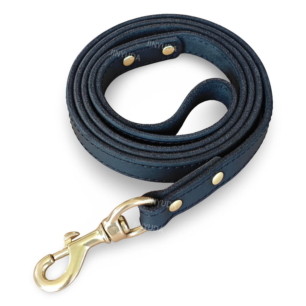 Hunde-Leine aus Vollleder mit Messing-Details