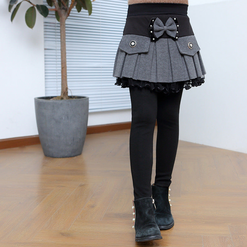 Gefütterte Leggings mit Schleife für Mädchen