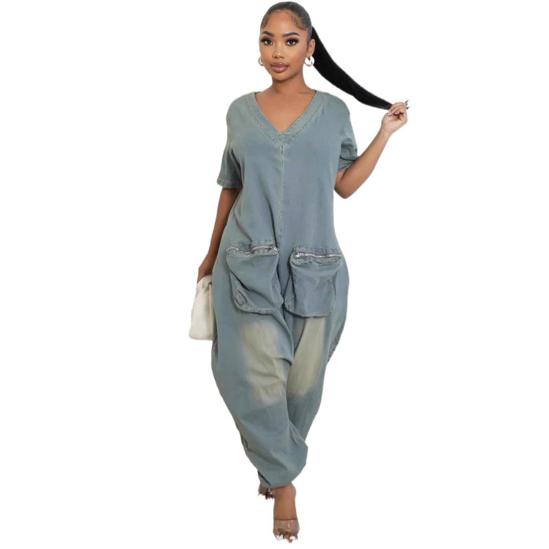 Retro-Jumpsuit in Malachit-Blau