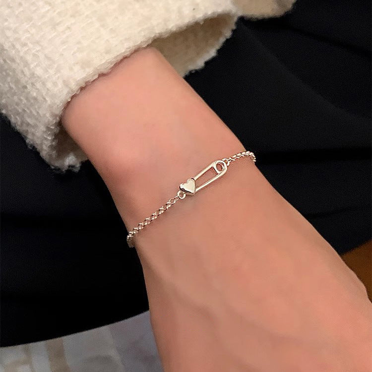 S925 Herzförmiges Paperclip Armband – Bild 6 | LuxeStyle