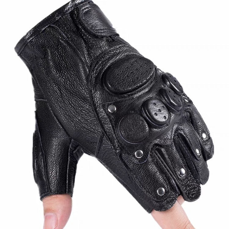 Taktische Halbfinger-Lederhandschuhe