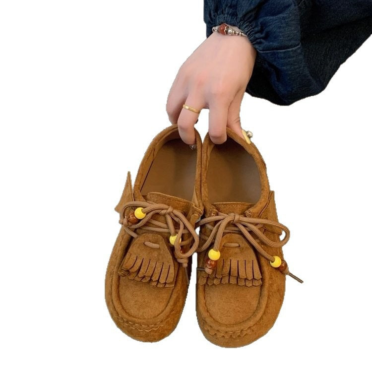 Vintage-Schnürschuhe mit weicher Sohle