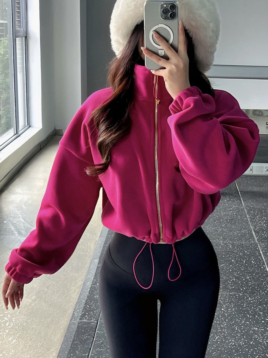 Corduroy Fleece Hoodie mit Kordelzug