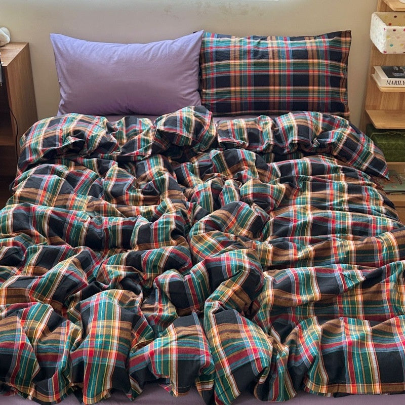 Duvet Cover Plaid Baumwolle